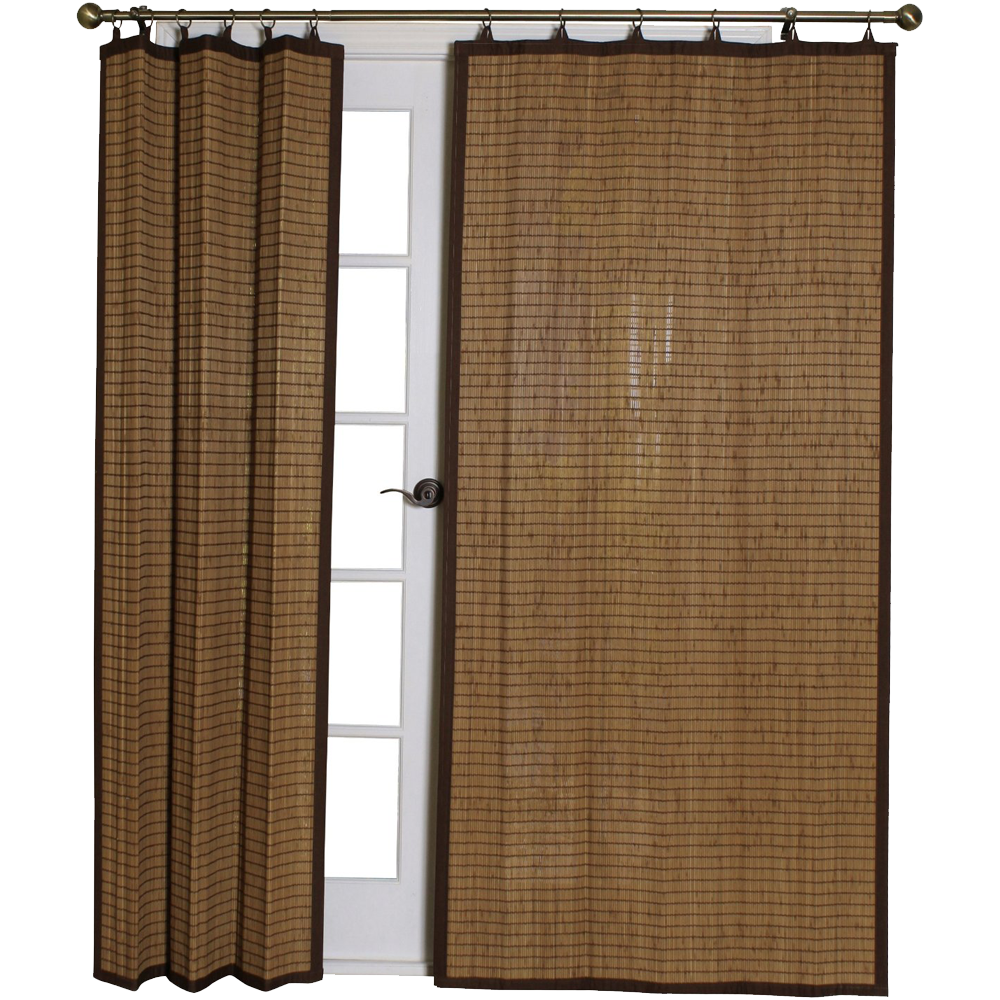Bamboo Ring Top Curtain Panel Colonial Brown