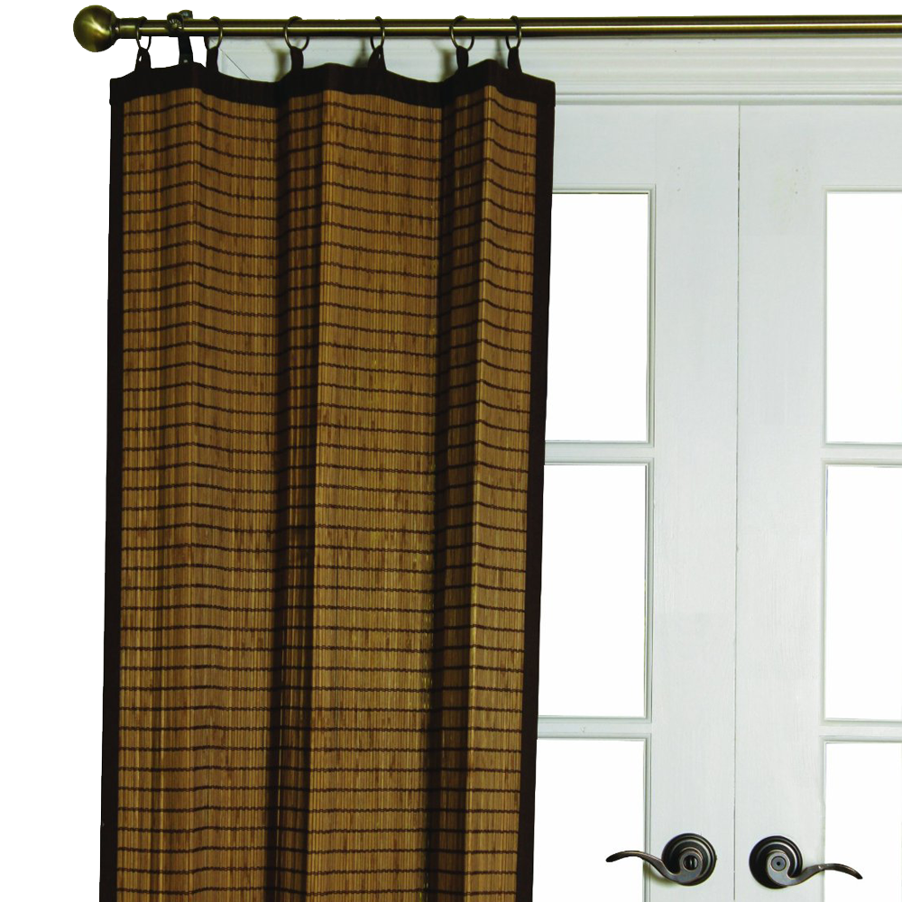 Bamboo Ring Top Curtain Panel Colonial Brown