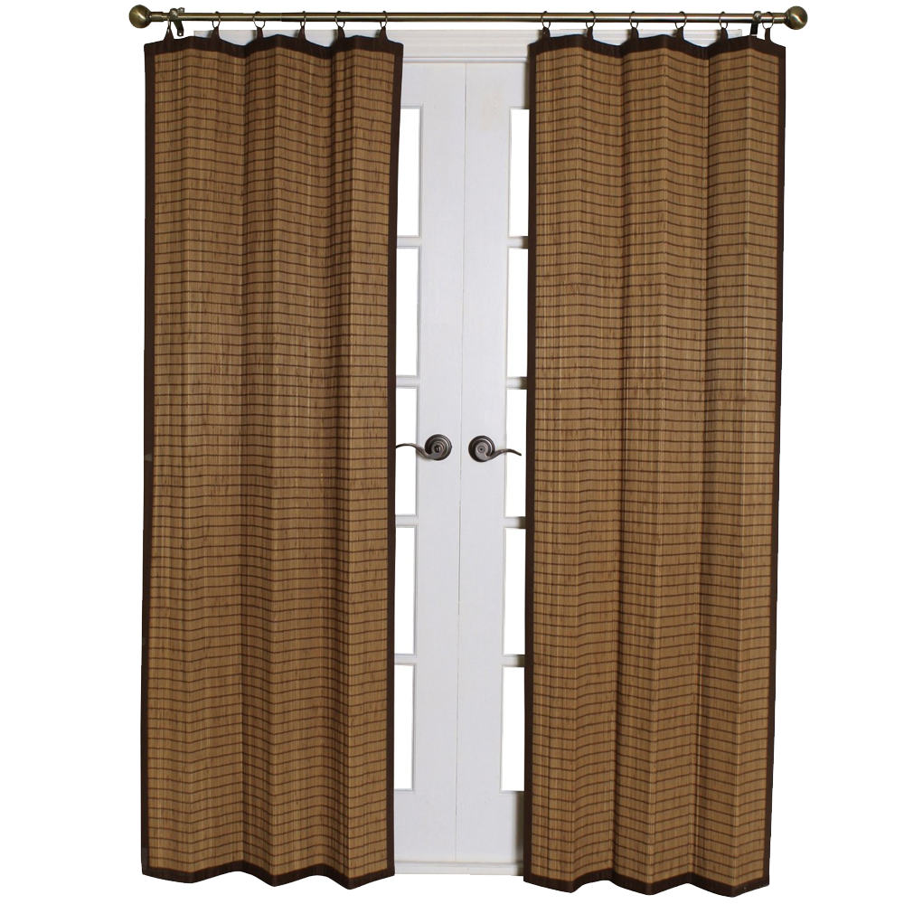 Bamboo Ring Top Curtain Panel Colonial Brown