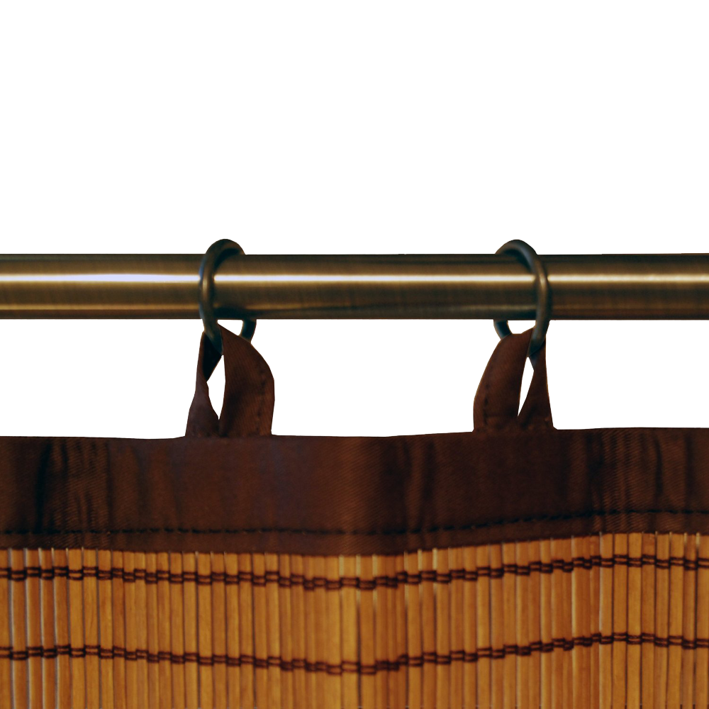 Bamboo Ring Top Curtain Panel Colonial Brown