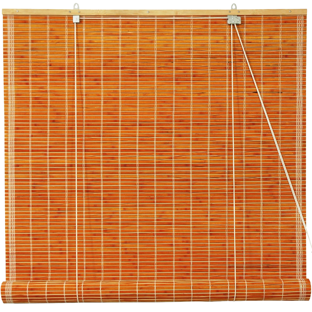 Oriental Furniture Burnt Bamboo Roll Up Window Blinds