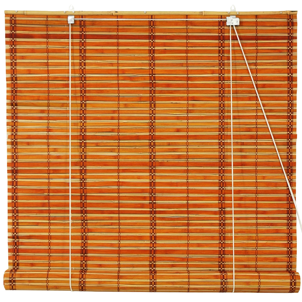 Oriental Furniture Burnt Bamboo Roll Up Window Blinds