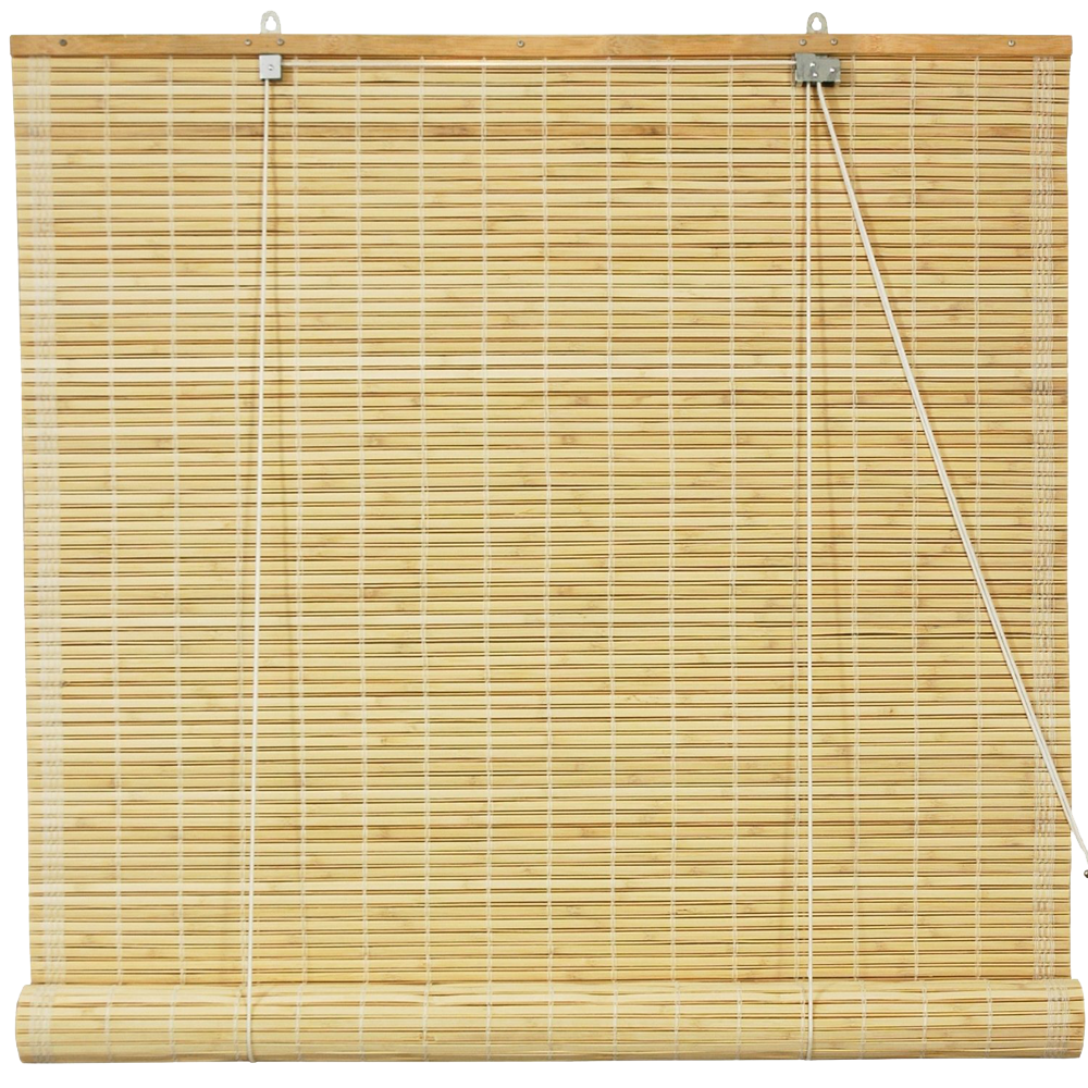 Oriental Furniture Burnt Bamboo Roll Up Window Blinds