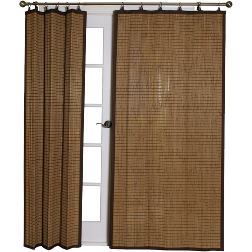 Bamboo Ring Top Curtain Panel Colonial Brown